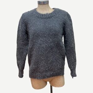 Elan Grey Soft Zip‎ Back Sweater S